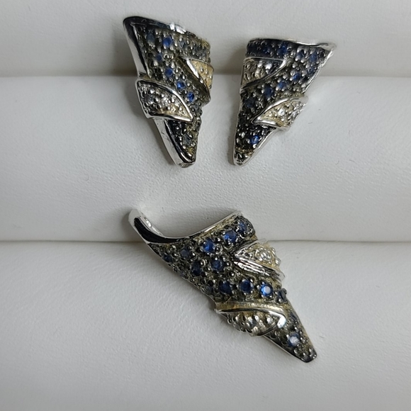 Art deco earrings and pendant set sterling… - Picture 5 of 6